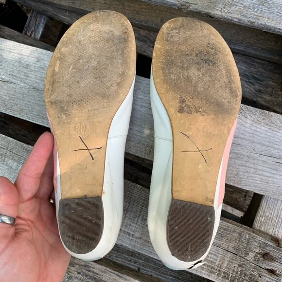 Vintage 90s leather pastel geometric flats - Picture 4 of 7